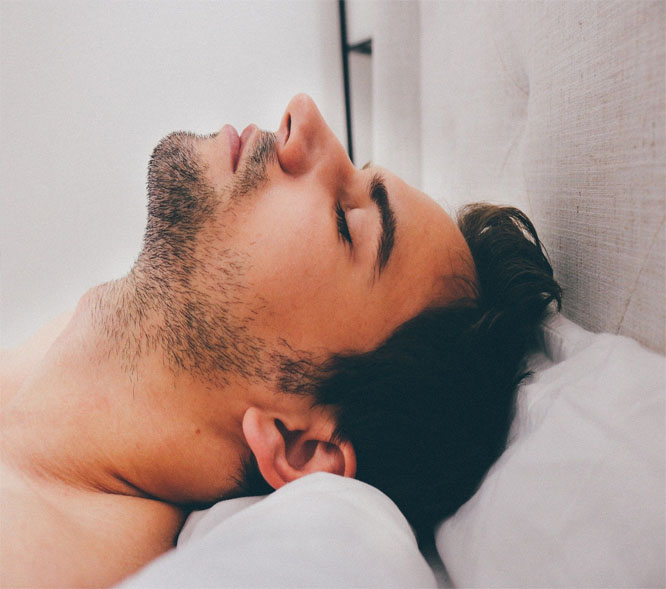 A picture of Jay, sleeping